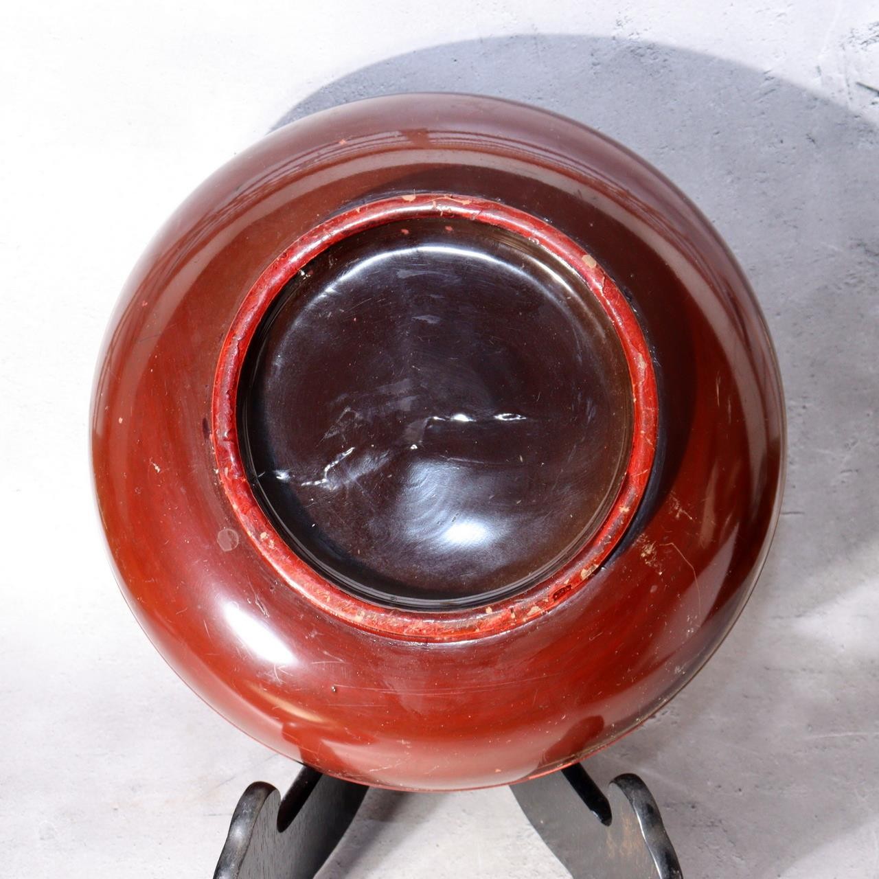 Vintage Japanese Lacquerware Large Lidded Bowl Neko Tora Tiger Bamboo WO6024