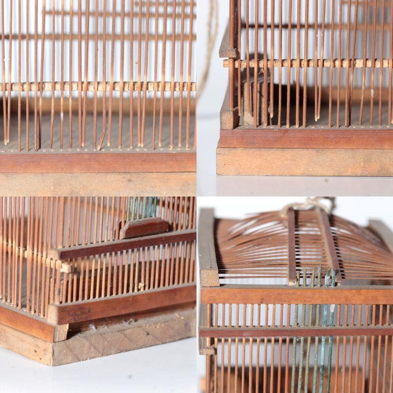 Vintage Japanese Wooden Miniature Set Birdcage Tea Utensils Maki-e Box WO667-27