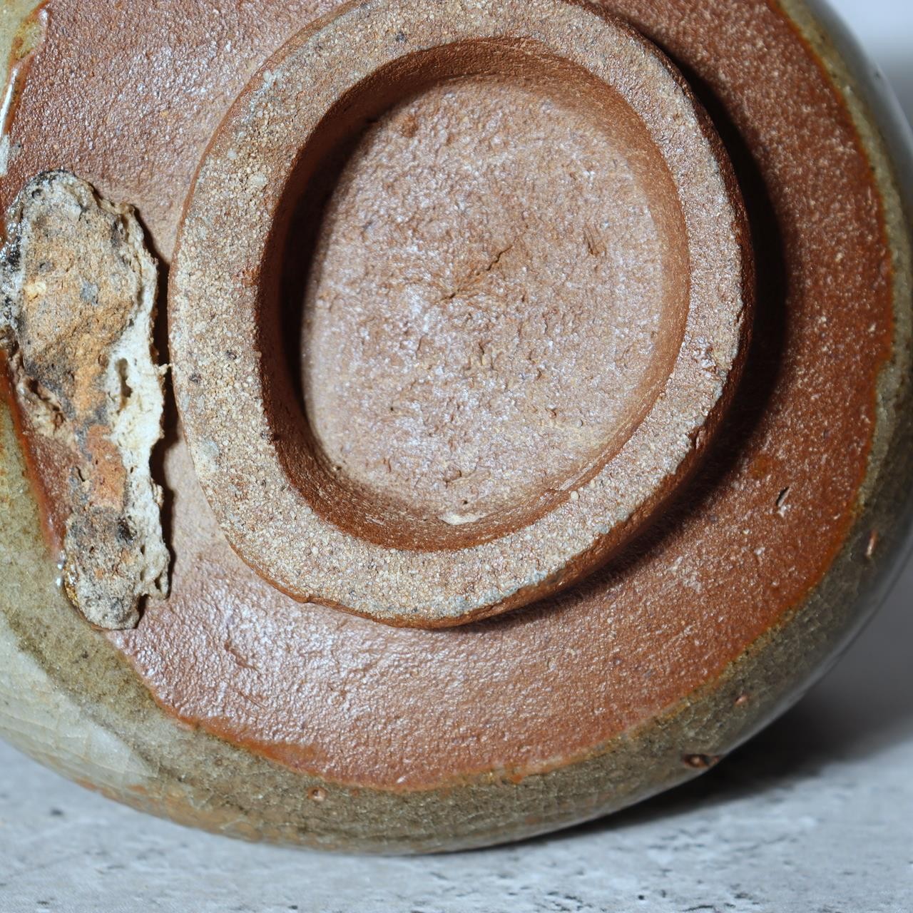 Antique Japanese Karatsu Tea Bowl Chawan Kihara Kiln Distorted Shape Box PCP27712