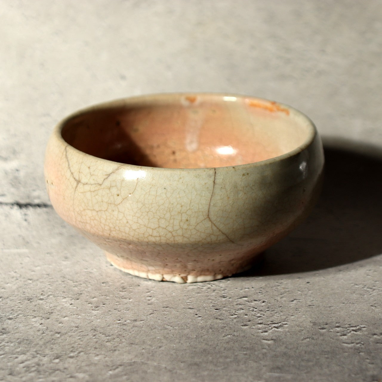 Antique Korean Bowl Joseon Dynasty 17th C Katade Hard Glaze Sake Cup Tea KRS1745