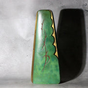 Vintage Japanese Bronze Vase Hassho Neya Churyoku Green Patina with Daiza6