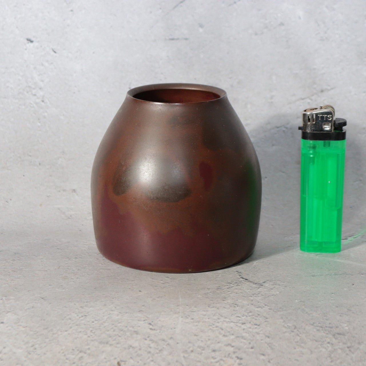 Vintage Japanese Cast Bronze Flower Vase Signed Masaki Hara Metalwork BV7691