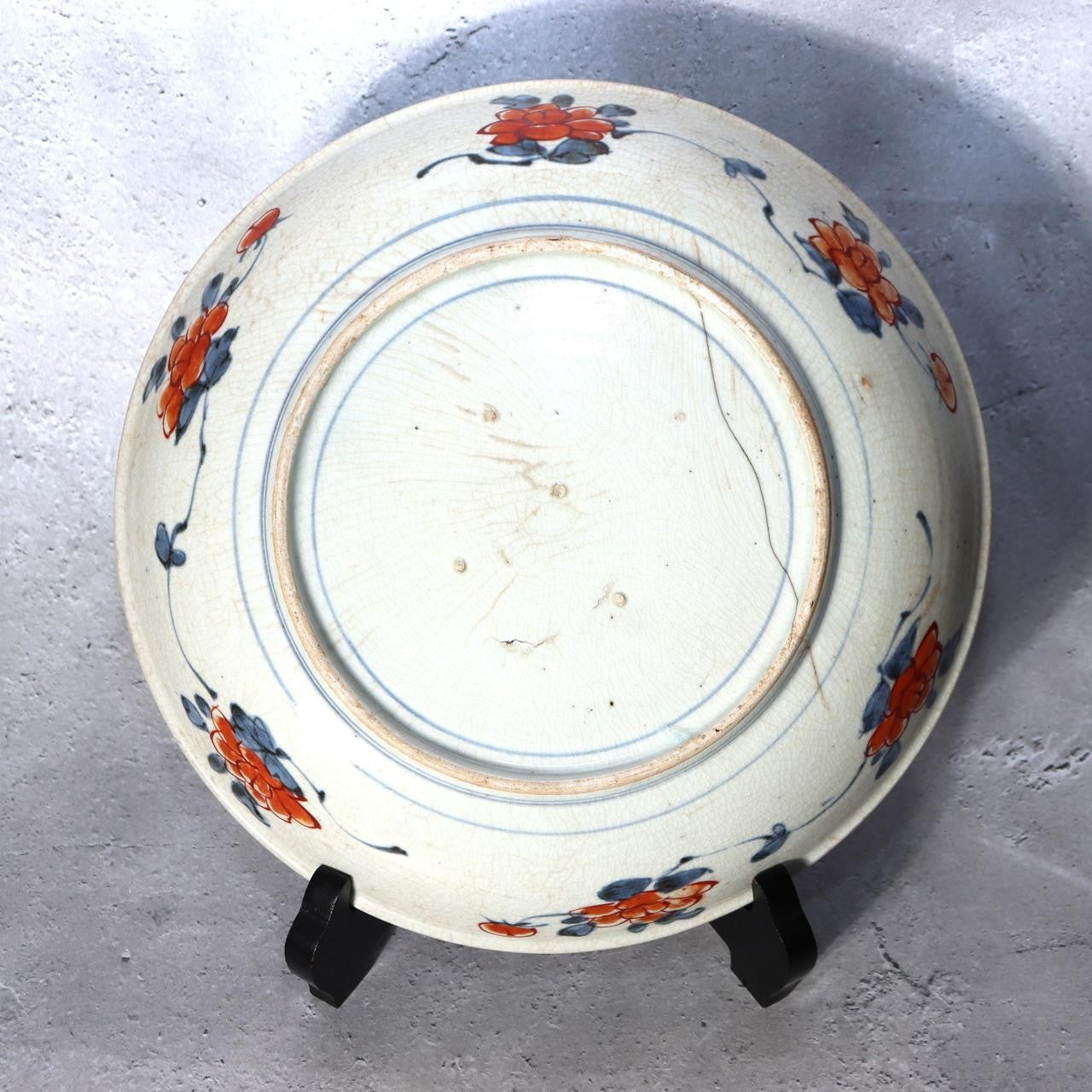 Antique Japanese Old Imari Iroe Bowl  Flower Pot Motif with Original Box IP13216