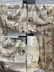 Vintage Japanese Yukata Kimono Animal Pattern Elephants Giraffes5