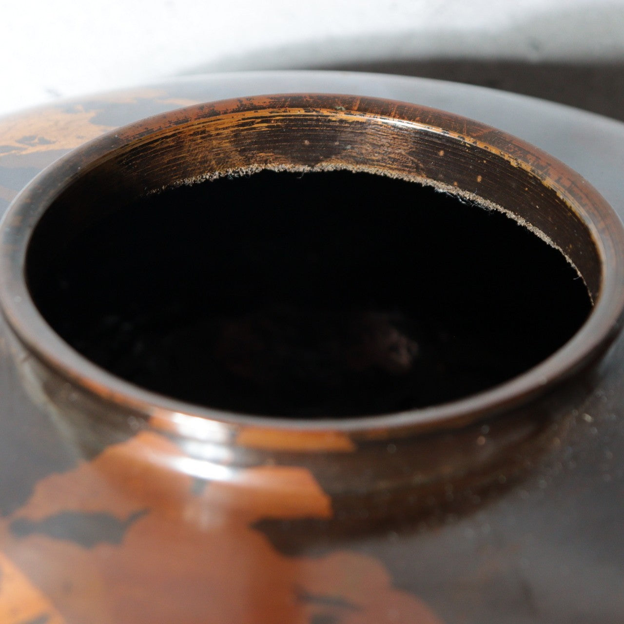 Japanese Takaoka Bronze Vase Seiho Gold Splash Pattern BV7829