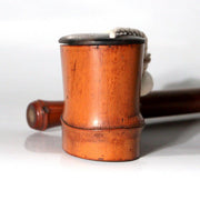 Antique Japanese Meiji Bamboo Kiseru Pipe Case Tobacco Container Chigiri Repair9