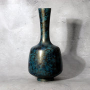 Vintage Showa Takaoka Copperware Bronze Vase Masaharu Blue Gold Mottled BV7720