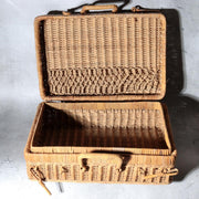 Vintage Japanese Bamboo Woven Basket Trunk Suitcase Bag7