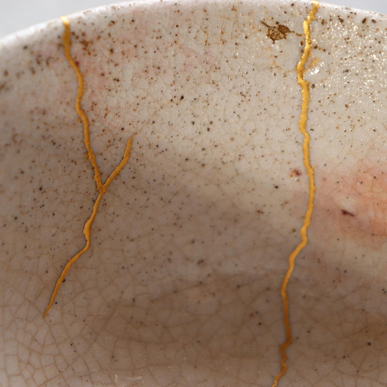 Japanese Antique E-Seto Tea Bowl Seto-Mino Ware End Edo Period Kintsugi Repair20