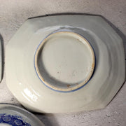 Antique Japanese Imari Transferware Set Rabbit Wave Bowl & Two Rooster Dishes7