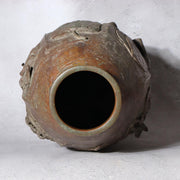 Large Japanese Master Bronze Vase by Hirai Shoho Cire Perdue Relief Fruit Motif9