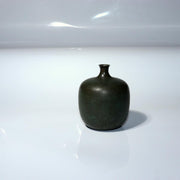 Vintage Japanese Cast Bronze Flower Vase Apple Shape Patina Ikebana BV7659