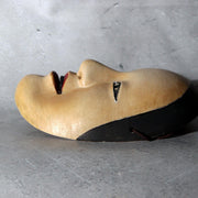 Japanese Carved Wooden Noh Mask Fushikizo Zonna with Bag MSK5479