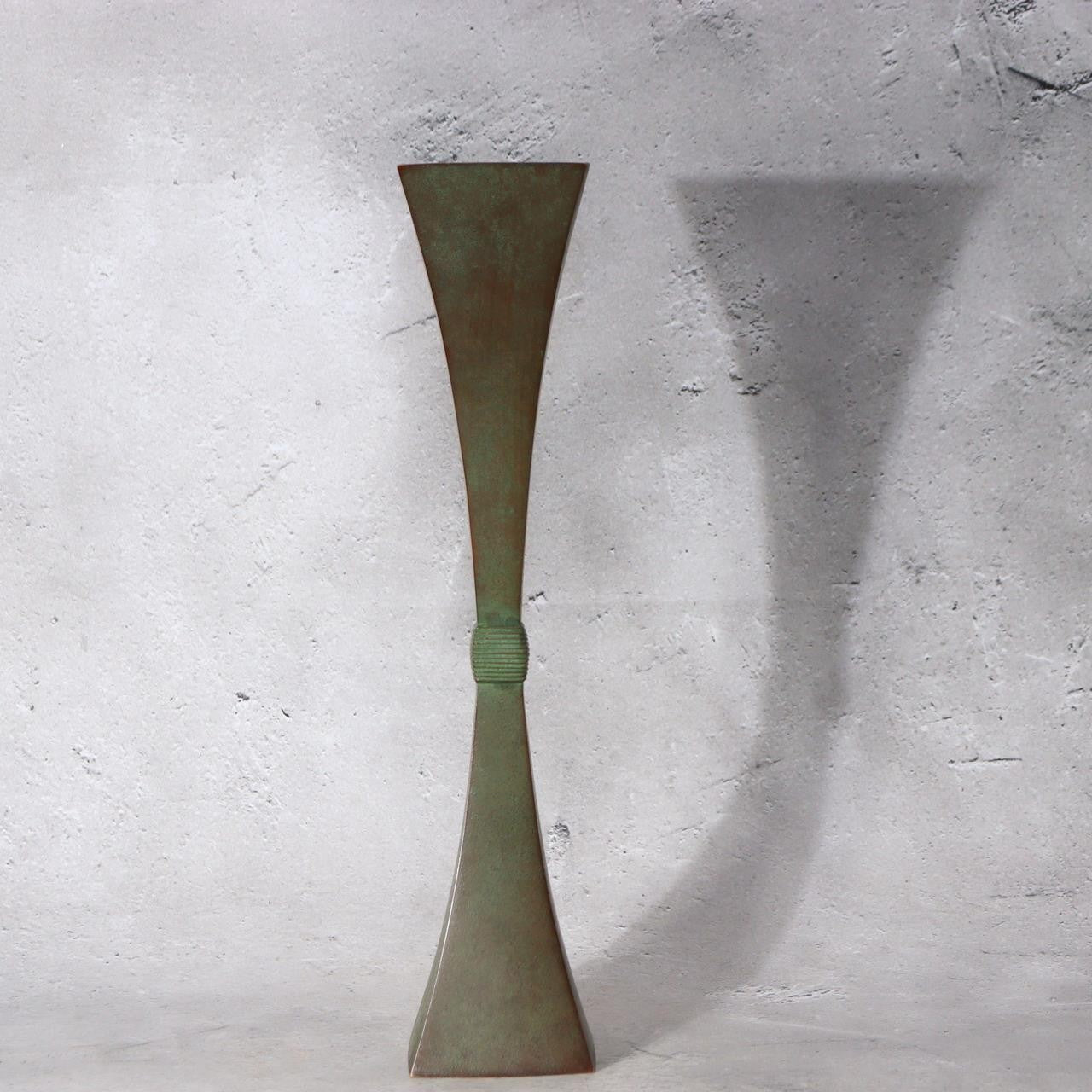Masterpiece Japanese Kotou Bronze Vase by Ichinose Soshin Signed Tomobako 727g2