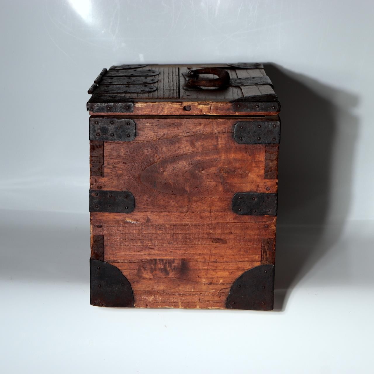 Antique Late Edo Japanese Wooden Kake Suzuri Portable Writing Box WO6208