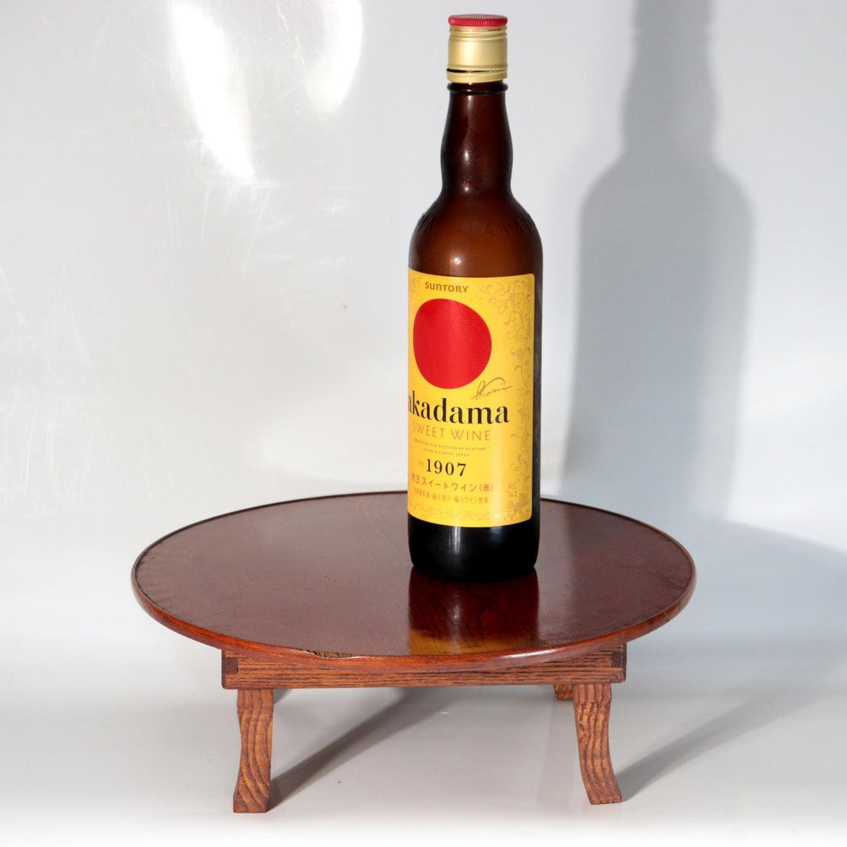 Vintage Japanese Wooden Miniature Chabudai Round Table Display Stand 11.6inch13