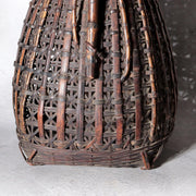 Vintage Japanese Bamboo Woven Flower Basket Ikebana Hanakago Handled6
