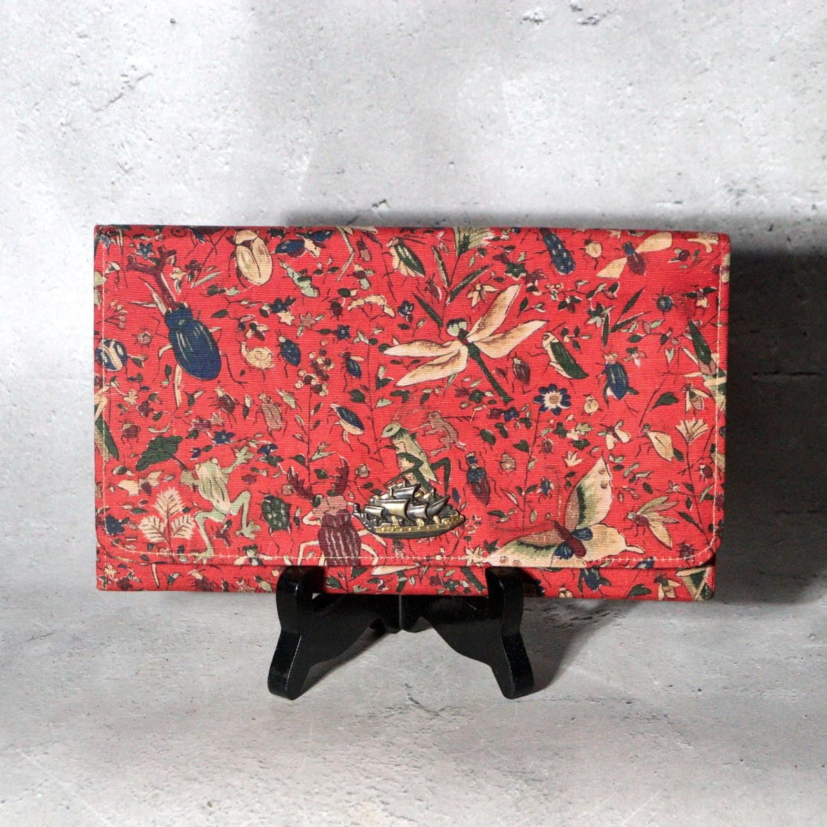Vintage Japanese Kami-ire Pouch Insects Butterfly Ship Clasp10
