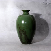 Takaoka Copperware Green Bronze Vase Japanese Flower Holder Ornament BV7732