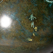 Vintage Japanese Signed Bronze Vase Silver Inlay Showa Modern Abstract Design11
