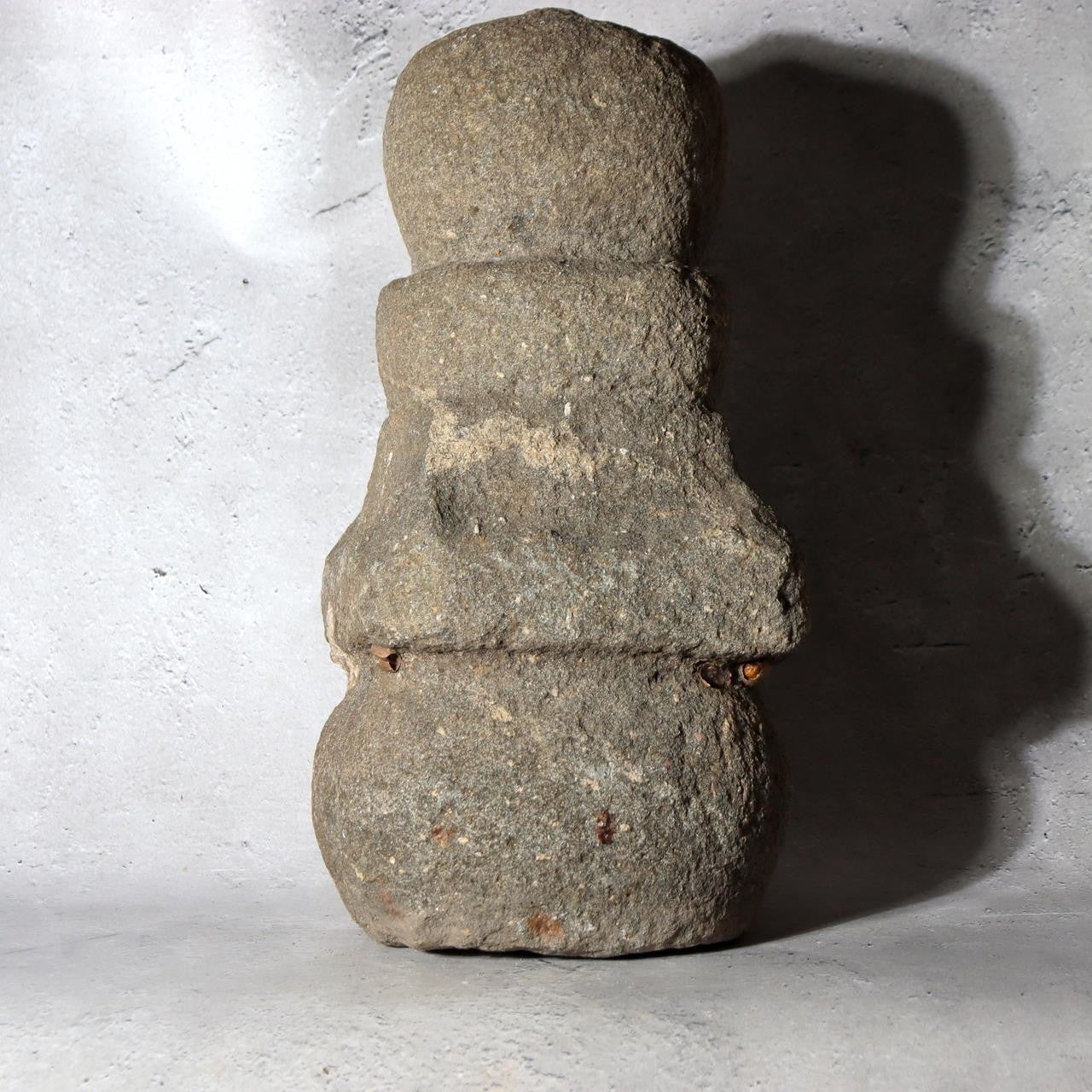 Antique Japanese Stone Gorinto Five-Element Pagoda Edo Period Maritime Shells6