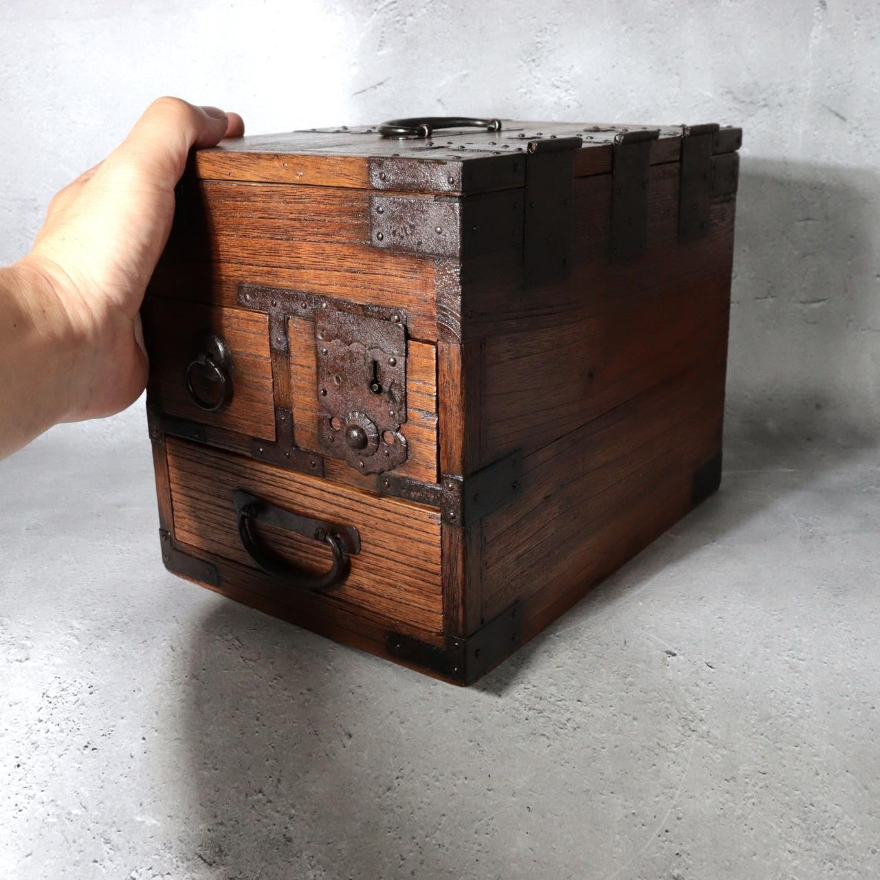 Antique Small Meiji Japanese Wooden Suzuribako Writing Box Ko dansu WO6291