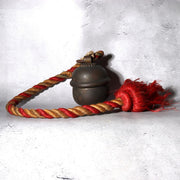 Japanese Vintage Shinto Suzu Bell with Braided Worship Rope Shrine Tassel 99cm1