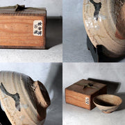 Antique Japanese E-Karatsu Chawan Tea Bowl Edo Period Kintsugi Repair Wooden Box7