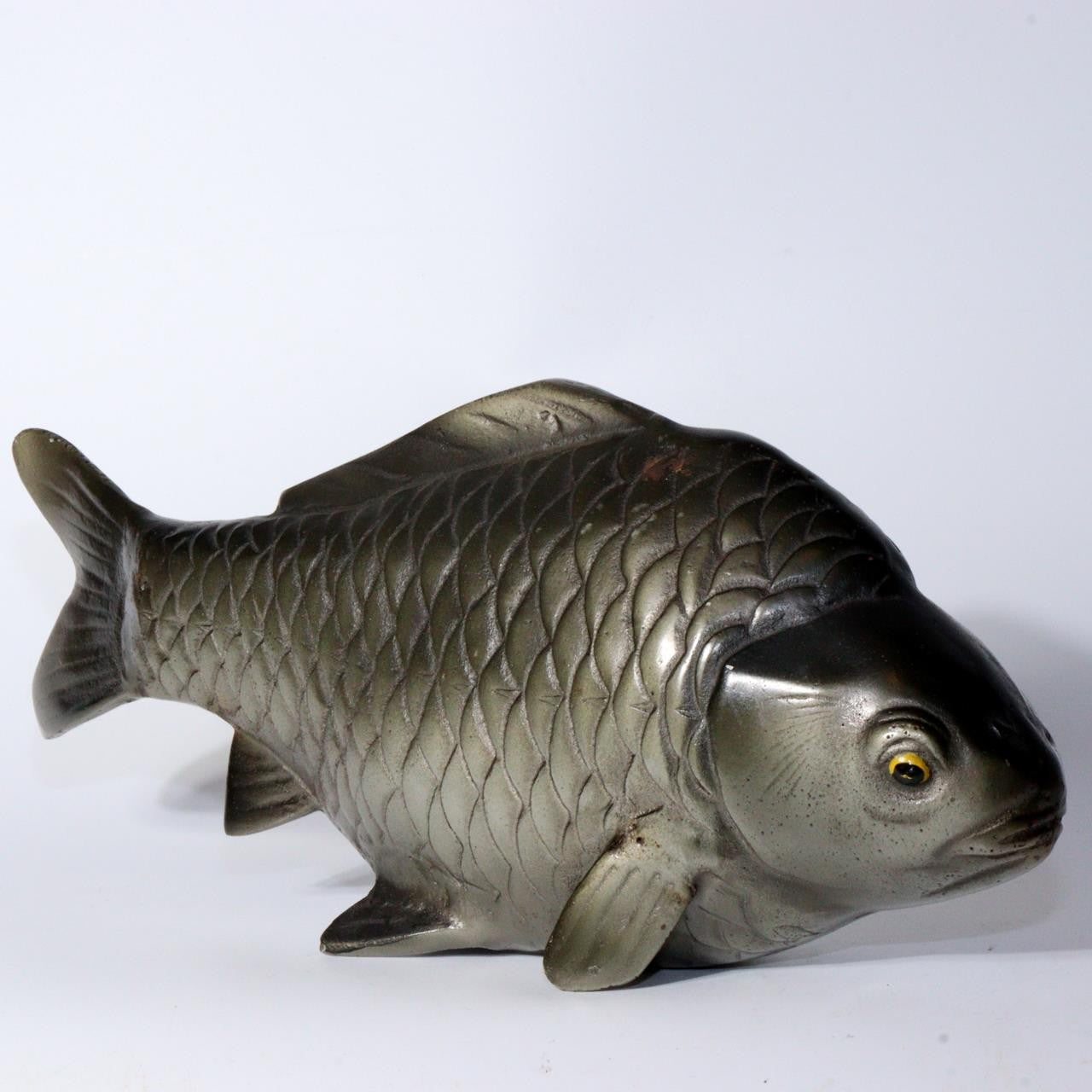 Japanese Vintage Iron Carp figurine Ornament BOS898