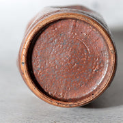 Late Edo Japanese Tamba Ware Kurikawa-Glazed Faceted Tokkuri Sake Bottle with Bo3