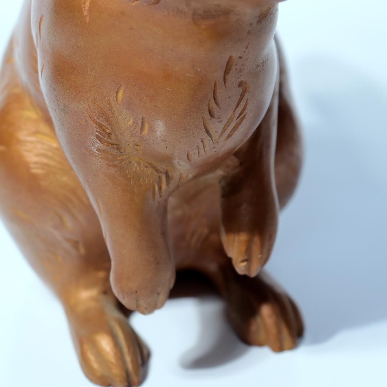 Japanese Vintage Cast Bronze Rabbit Figurine Okimono Signed Hare Statue BOSa4510