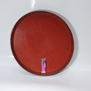 Antique Japanese Aizu Lacquer Round Oval Wooden Serving Tray Warped WO6082