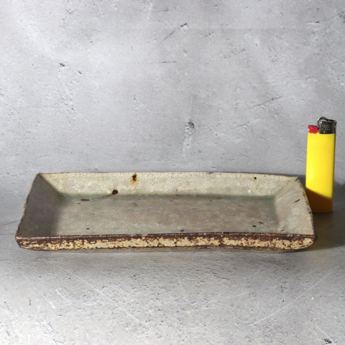 Contemporary Japanese Pottery Rectangular Plate Atsushi Ogata Hakeme Kohiki4