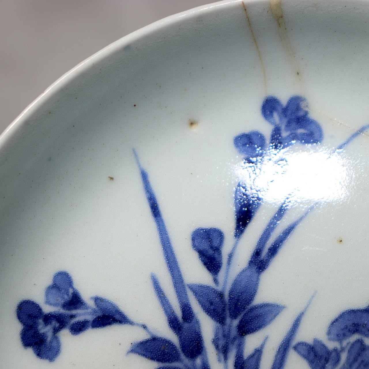 Antique Japanese KoImari Porcelain Dish Flower Cart 17th C. Edo Repair IP1289