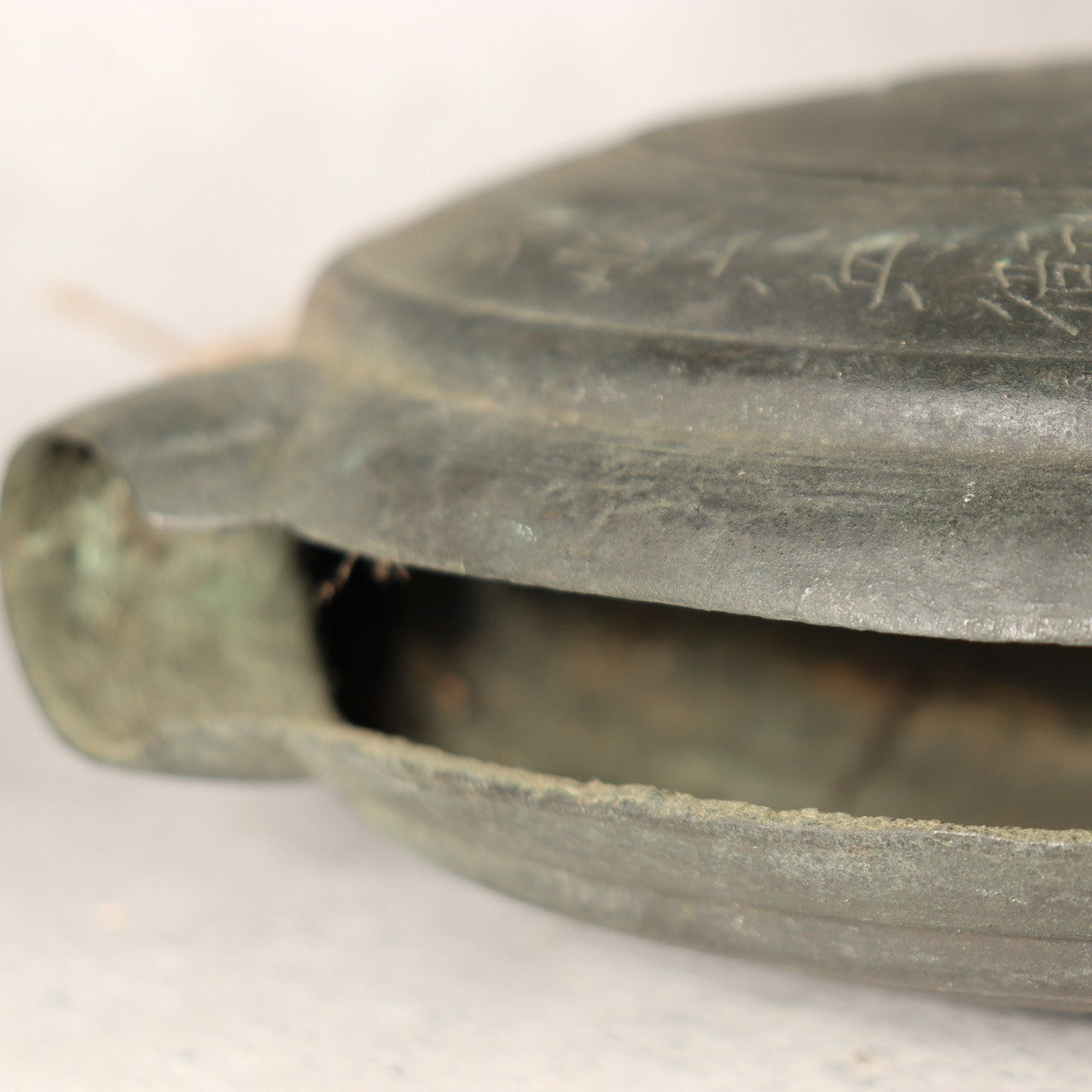 Japanese Antique Bronze Gong Waniguchi Temple Shrine Bell Meiji Era 22cm BOS9988