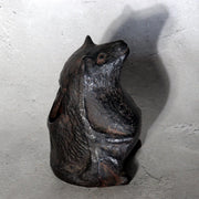 Vintage Japanese Cast Iron Tanuki Raccoon Dog Figurine Incense Burner BOSa745