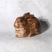 Vintage Japanese Hand-Carved Wood Rabbit Sculpture Early Showa Realistic Mastery6