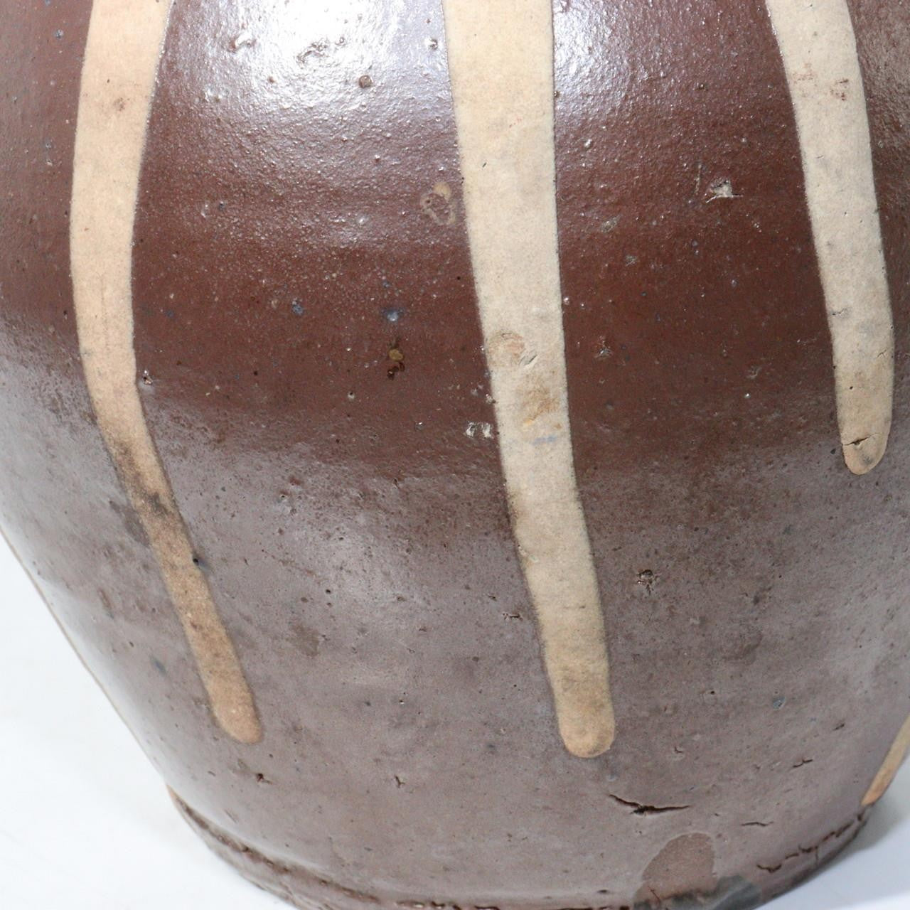Japanese Antique Tanba ware Jar Vase Pottery PV14516