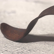 Japanese Antique Candle Stand Teshoku Iron Copper Narcissus Flower Rustic BV7176