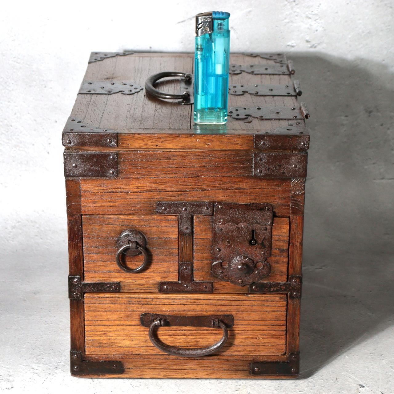 Antique Small Meiji Japanese Wooden Suzuribako Writing Box Ko dansu WO6292