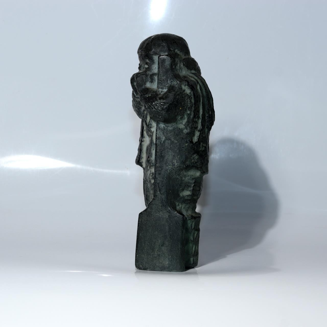 Vintage Japanese Cast Bronze Snow Country Folk Figure Ornament Patina BOSa464