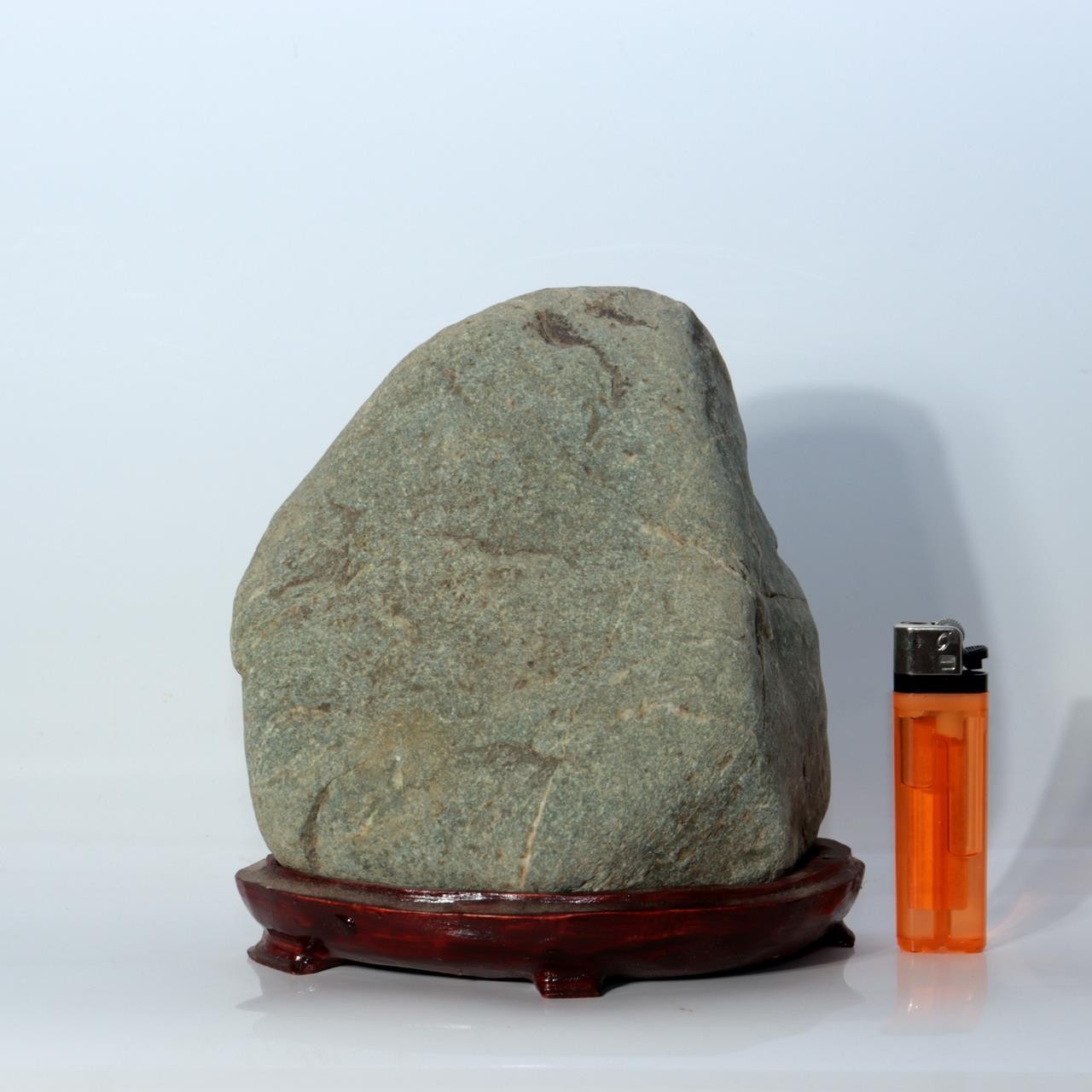 Vintage Japanese Suiseki Viewing Stone with Carved Wooden Daiza Base2