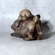 Japanese Bizen Ware Ceramic Dog Figurine Kimura Toho Toseien PCP3091