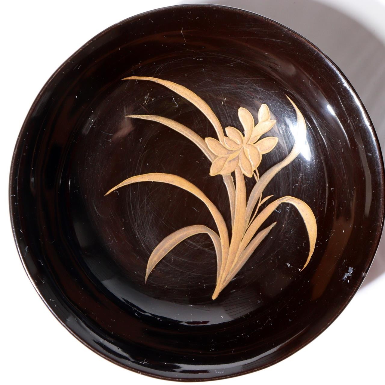 11-Piece Japanese Antique Urushi Lacquerware Set Gold Maki-e Chrysanthemum etc9
