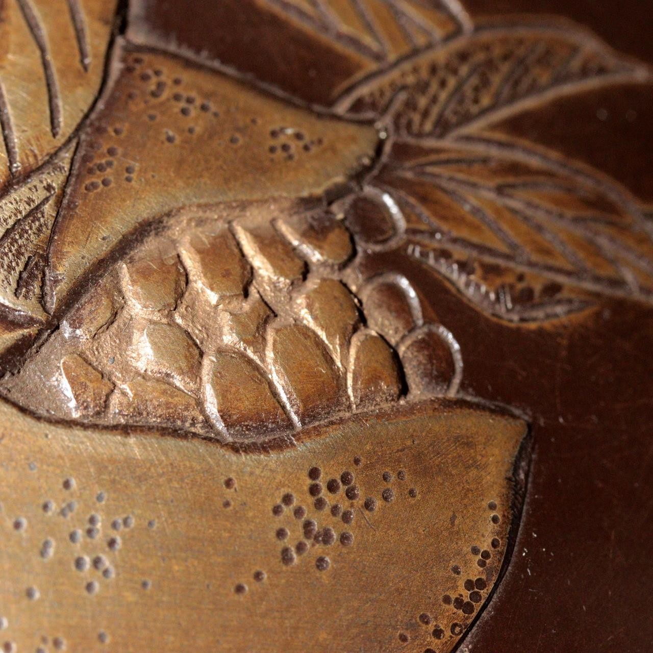 Japanese Bronze Vase by Yoshino Takeji & Takano Shizan Pomegranate Bird Design16