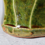 Japanese Vintage Oribe Ware Vase Kita Gama Kiln Abstract Forest Design 24cm11