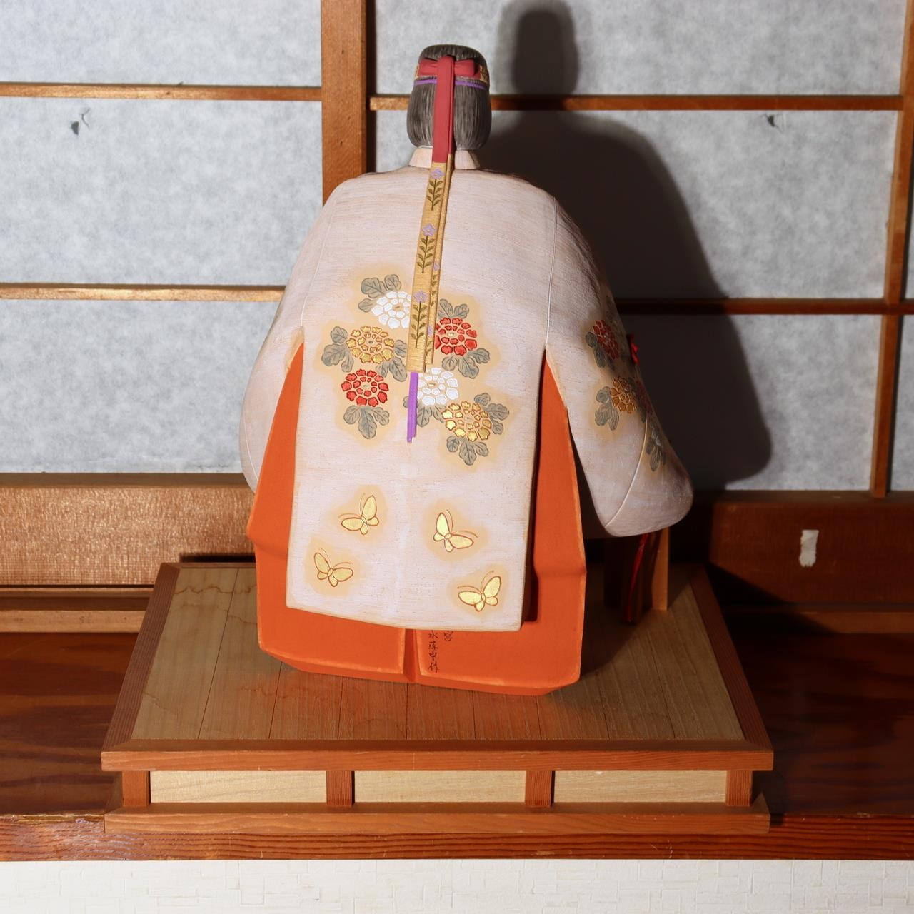 Japanese Vintage Hakata Doll Noh Nonomiya Clay Statue Mizuochi Chu Signed 41cm2