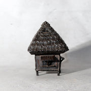 Japanese Cast Bronze Thatched House Incense Burner Koro Kensai II Tomobako5