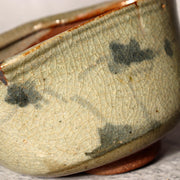 Antique Japanese Karatsu Tea Bowl Chawan Kihara Kiln Distorted Shape Box PCP27720