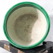 Vintage Japanese Minpei Awaji Ware Hiire Brazier Set of 2 Green Yellow / Bowl6